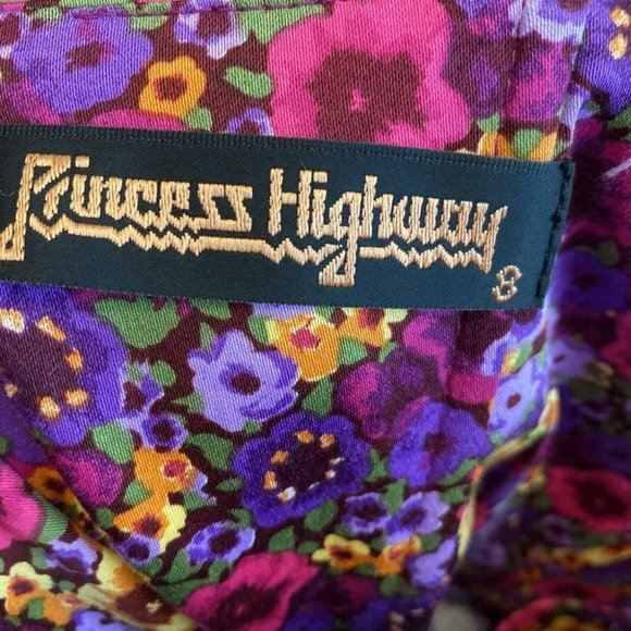 Princess Highway Size 8 Pencil Dress Bright Purple pink Floral - Picture 10 of 10